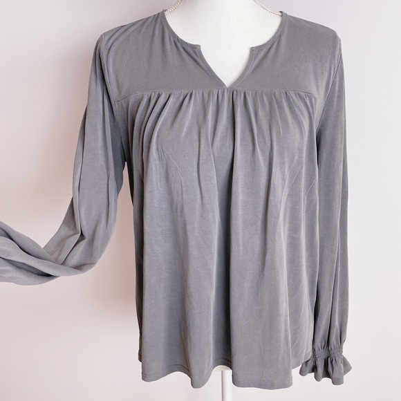 Lucky Brand Long Sleeve Top, Gray, M - Picture 2 of 12